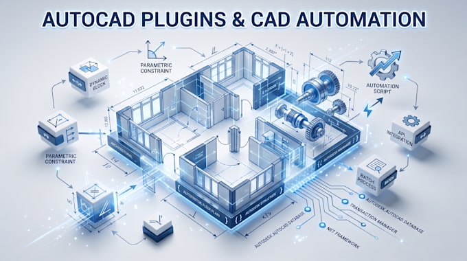 create autocad plugins, dynamic blocks and custom cad automation tools