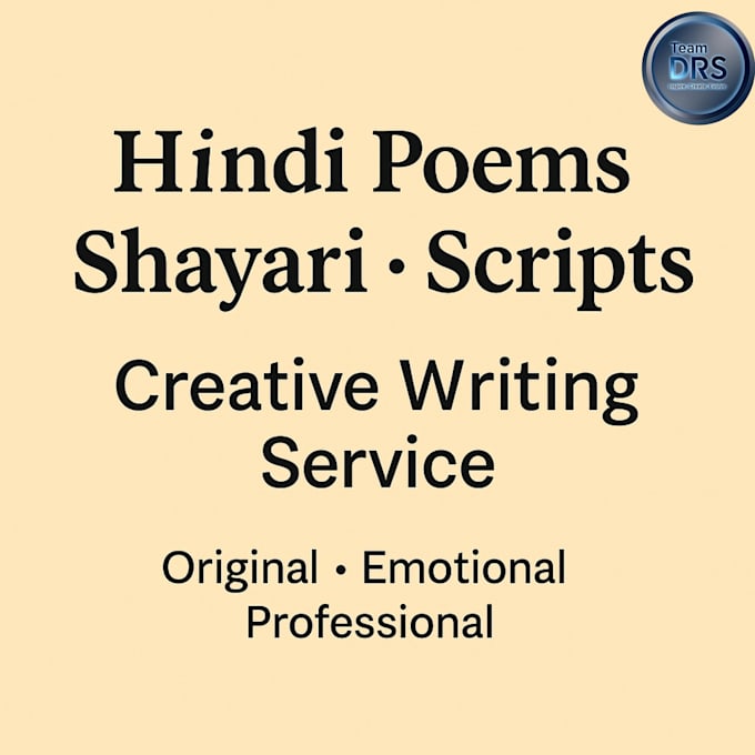 write original hindi poems, shayari, and scripts for you