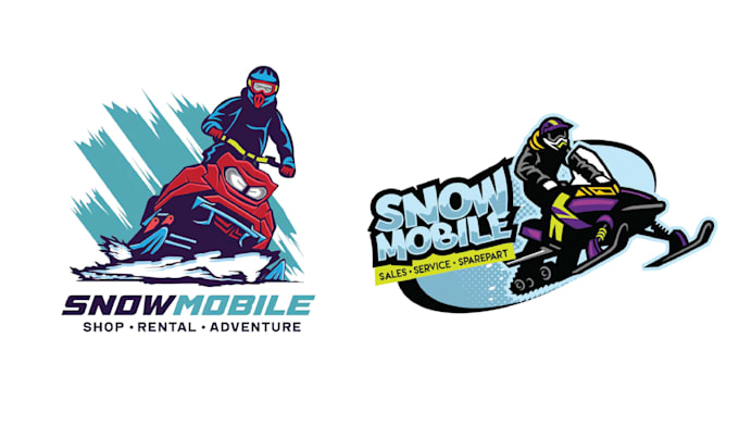 make unique vector snowmobile racing logo design