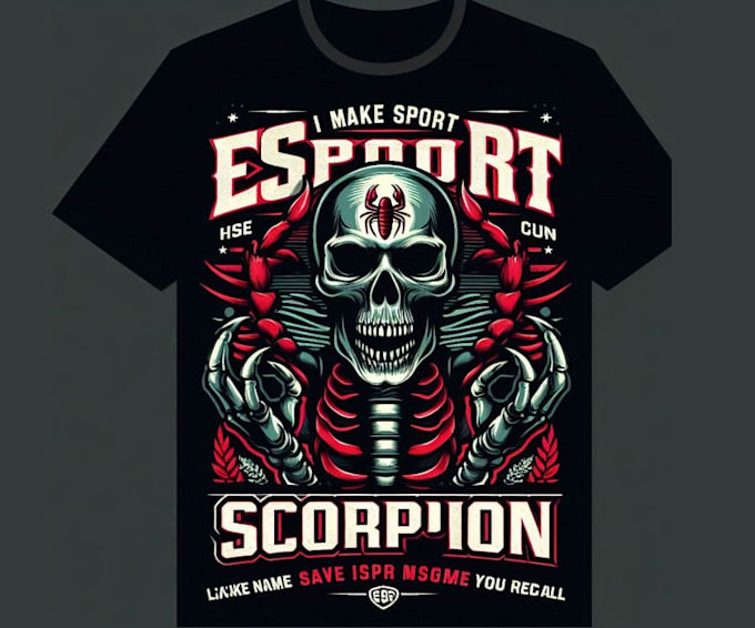 make vintage t shirt horror scorpion logo