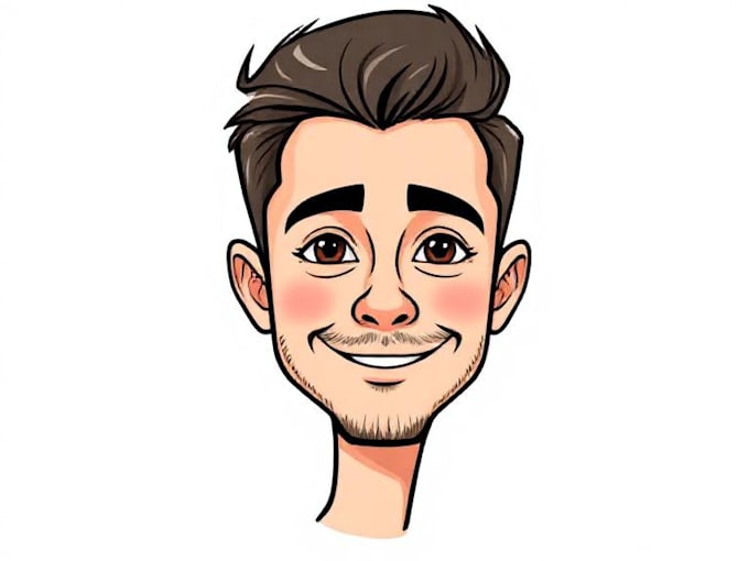 draw cartoon vector portrait with your face