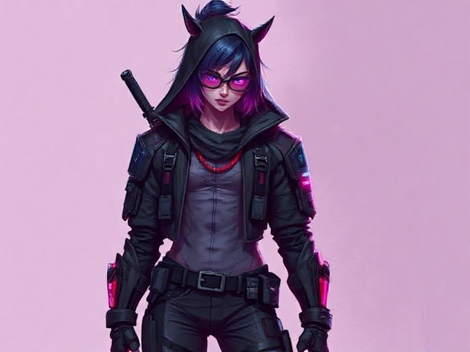 design cyberpunk character, original character design