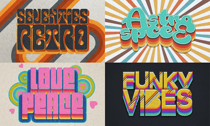 design 70s retro typography logo and tshirt design
