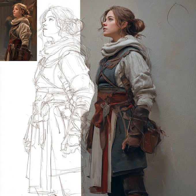 paint a realistic or fantasy portrait