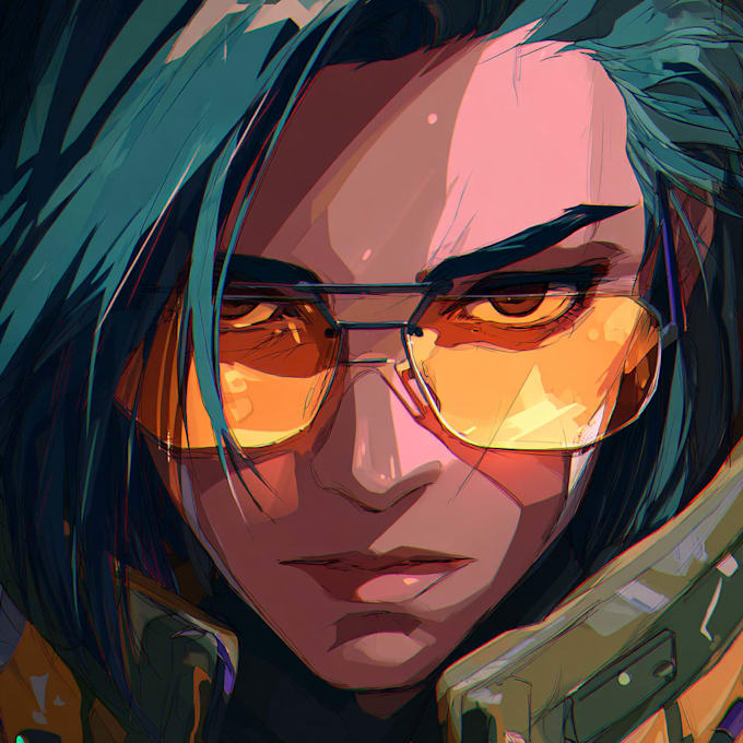 illustrate you as a cyberpunk style character