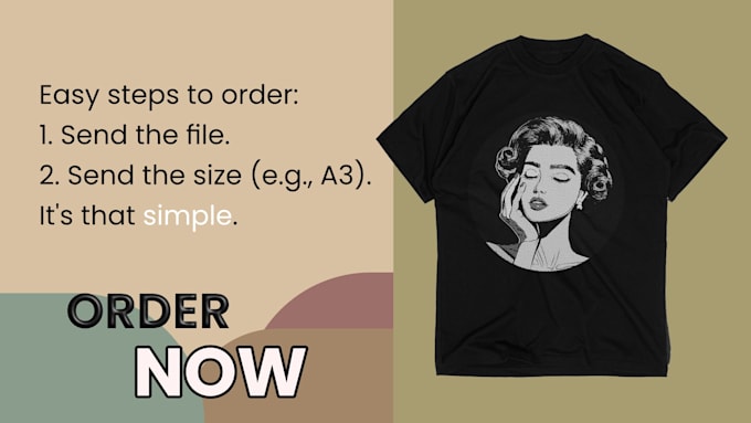 design retro vintage halftone portrait dtg