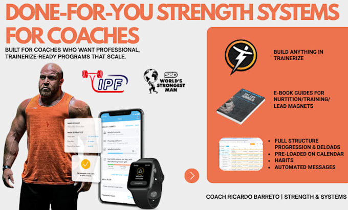 design custom powerlifting and strongman programs on trainerize