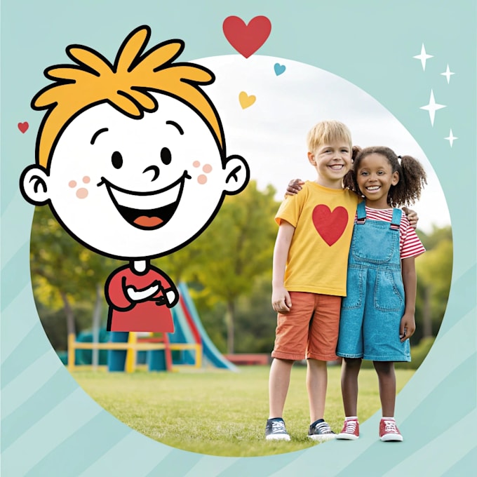 create character logo and friendship portrait