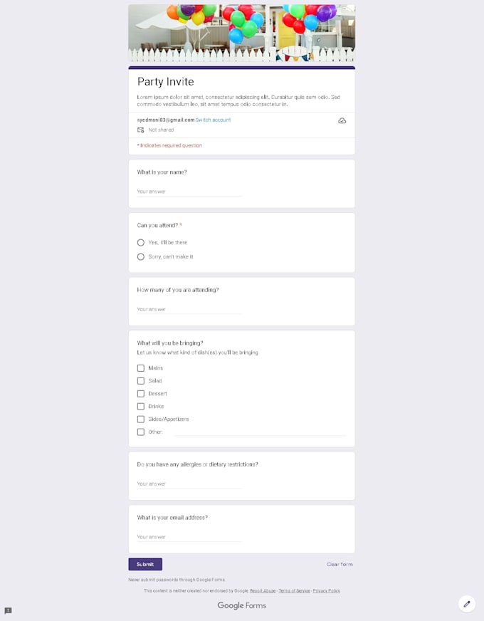 create a professional google form