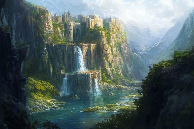 digitally paint fantasy landscape