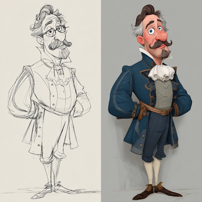 create a awesome  disney cartoon portrait