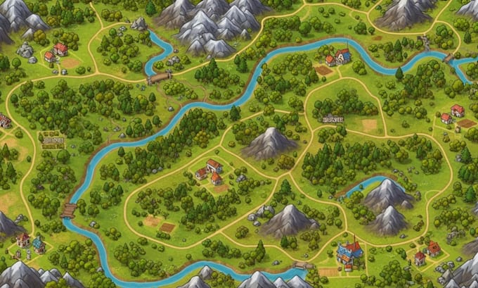 Design boardgame map 2d map tabletop fantasy game dnd map boardgame ...