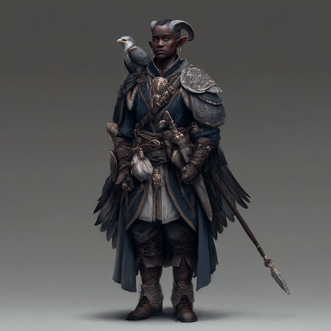 draw a fantasy character for dnd, pathfinder, etc