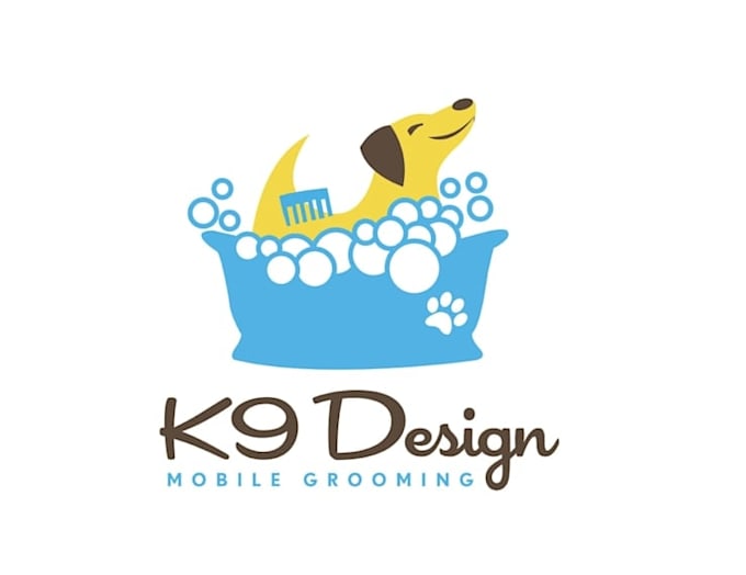 create a clean and premium pet grooming brand logo