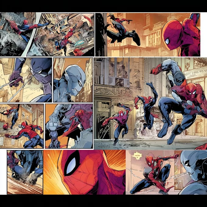 draw action page superhero comic page comic book comic art as a comic artist