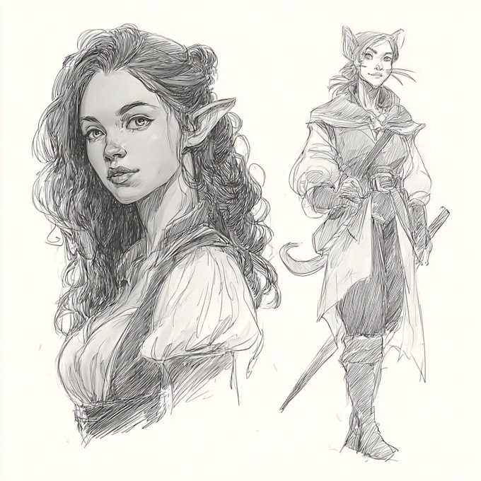 fantasy character sketch for you