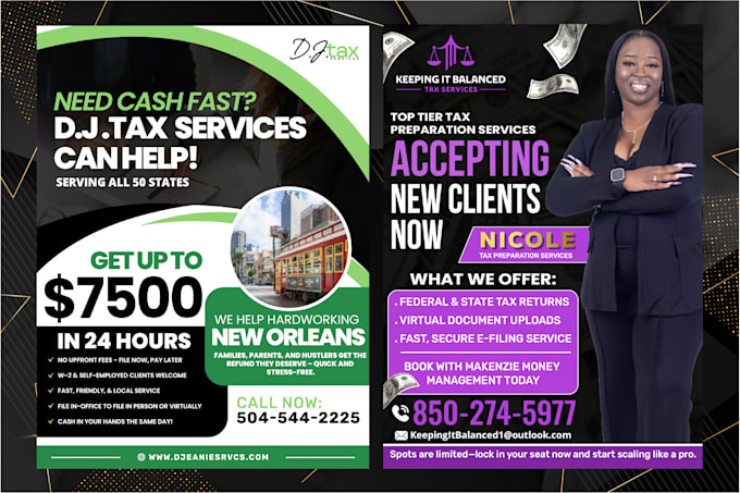 design an eye catching flyer for tax services