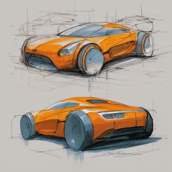 car design and digital painting