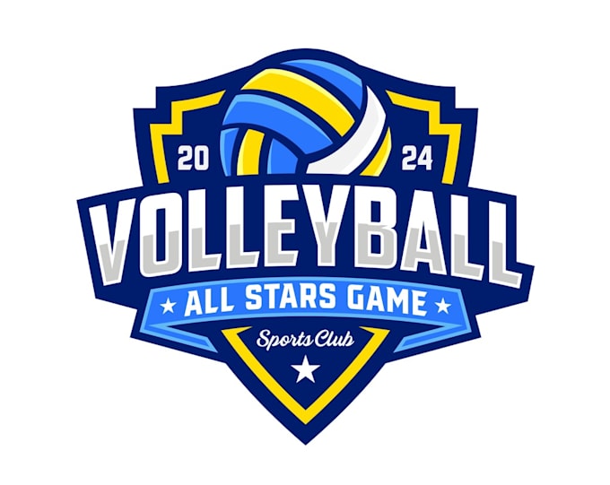 do a professional modern volleyball logo