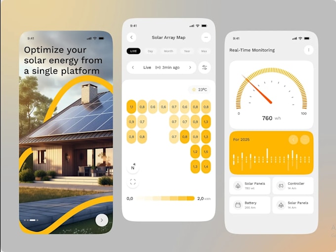 develop lar energy app, electricity app, energy management, power management app