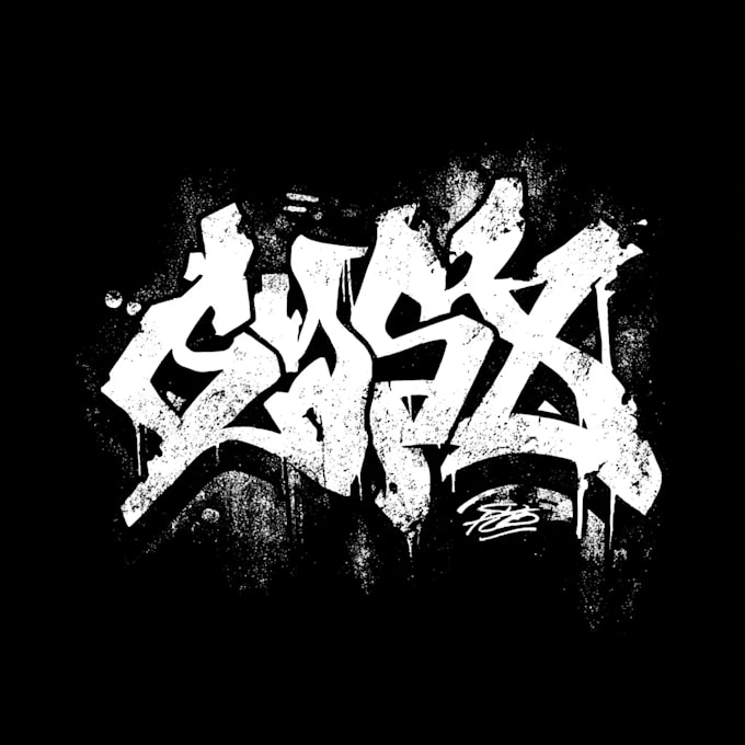 make graffiti tag with spray paint textures for your logo
