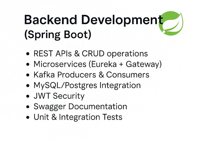 build java spring boot microservices, rest apis and kafka integration