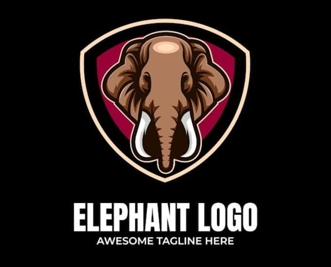 make modern elephant mascot logo