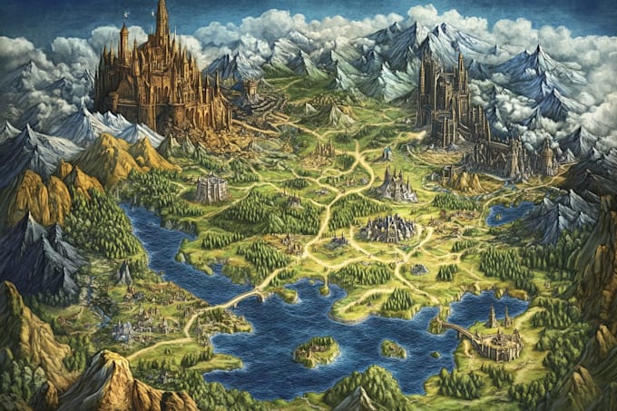 do fantasy map illustration for map