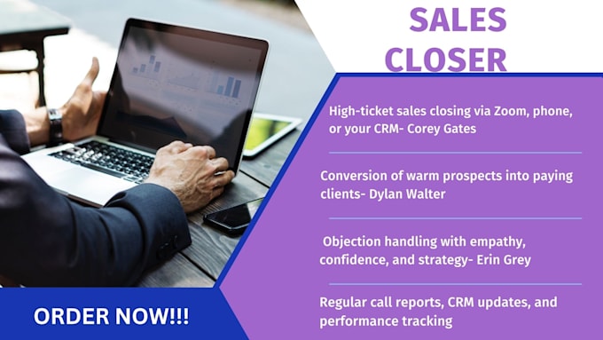 be your high ticket sales closer sales agent or sales representative