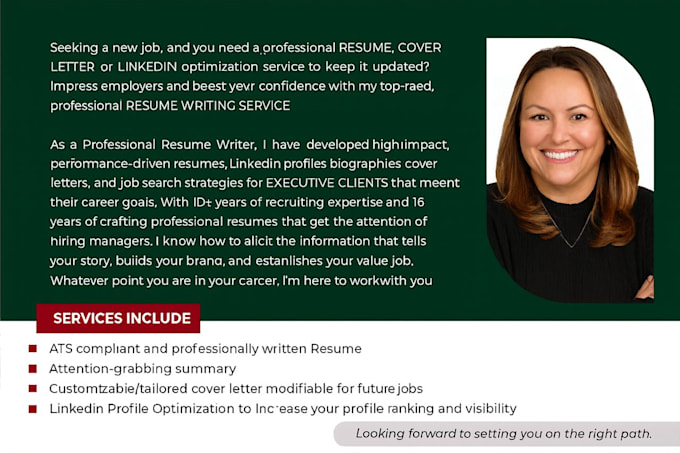 provide ats resume, cover letter and linkedin  optimization