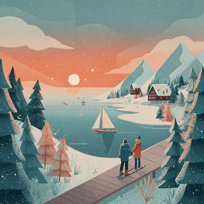 draw holiday christmas design