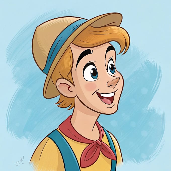 portrait into a disney style cartoon