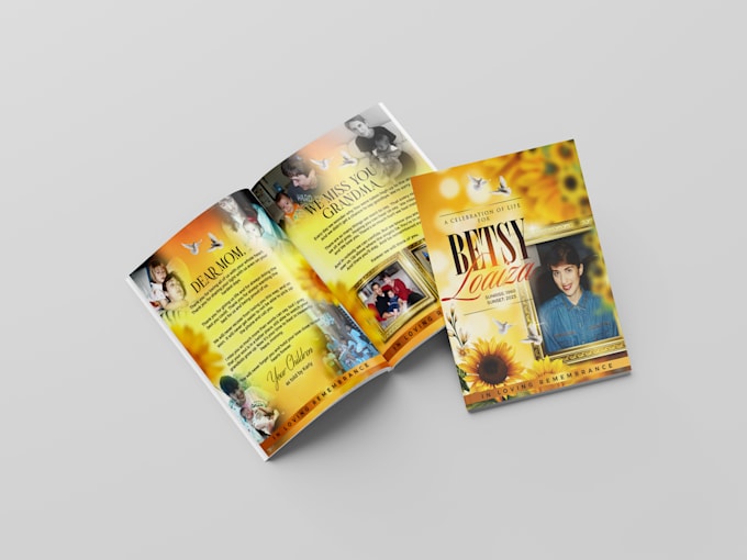 design a funeral program obituary program, funeral flyer