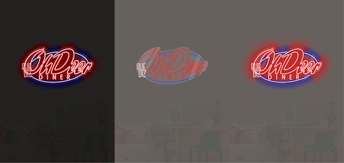 create a realistic led neon sign visual mockup for business