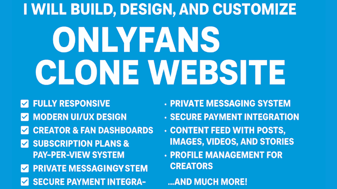 build onlyfans clone website, design and customize onlyfans clone website