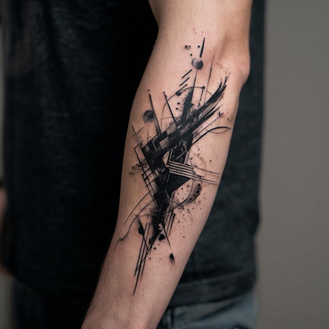 custom an abstract black tattoo design