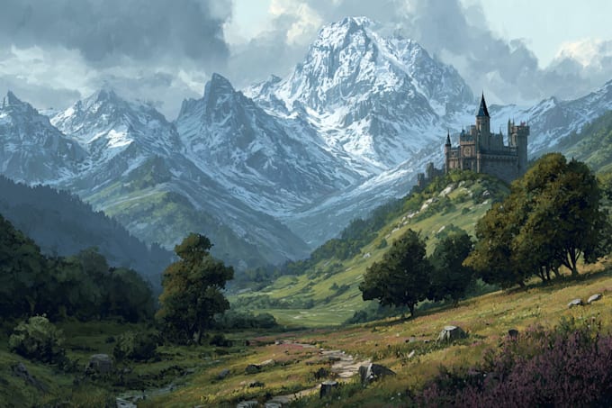 Create environment fantasy landscape illustration by Argoneus | Fiverr