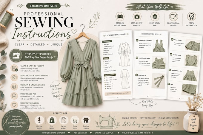do step by step custom sewing instruction guide any project