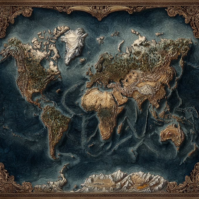 make fantasy map design map illustration city map world map