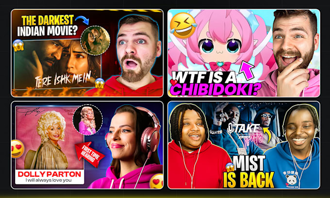 create eye catching reaction thumbnails in 3 hours