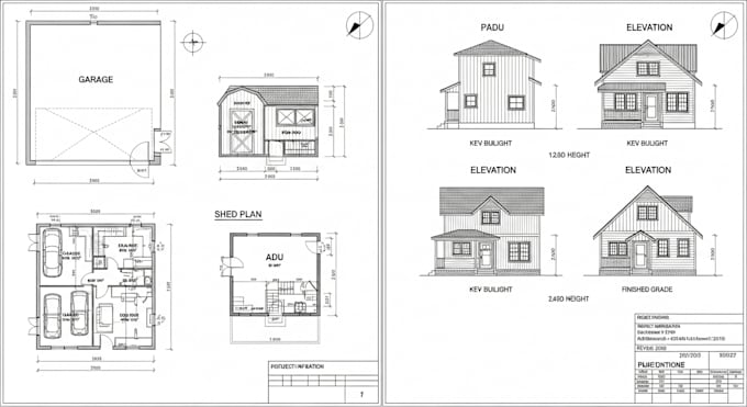 do garage floor plan shed plan adu and elevation for city permit approval