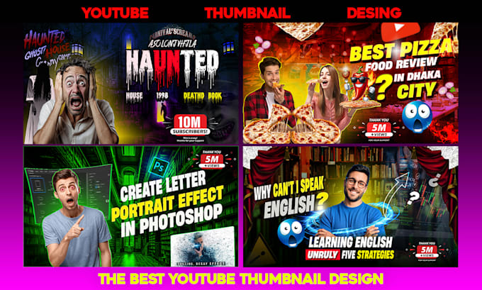 create  youtube thumbnails design