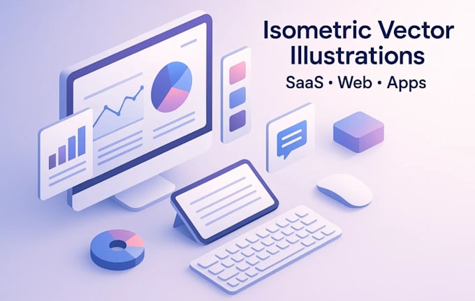 create isometric vector illustrations for your website, saas