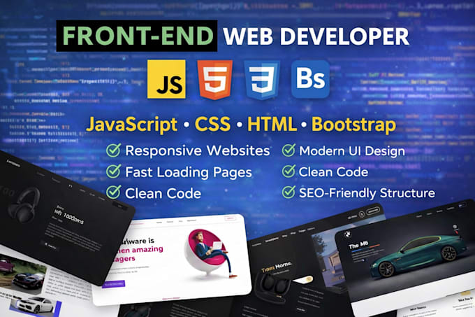 do frontend web development in HTML CSS javascript