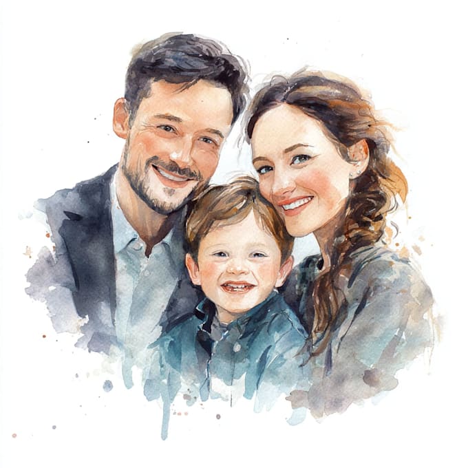 draw a watercolor portrait illustration