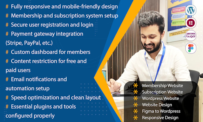 develop a responsive wordpress membership website