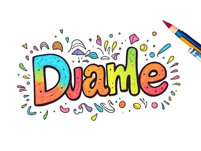 draw doodle art name or merch design