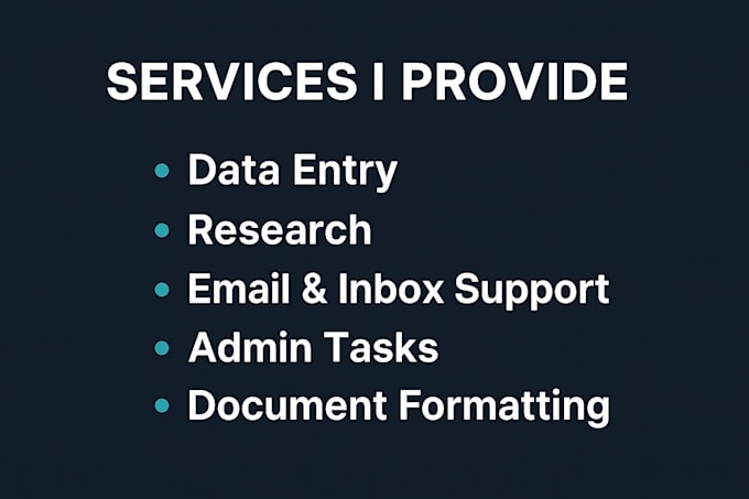 Be your virtual assistant for data entry, web research and admin tasks ...