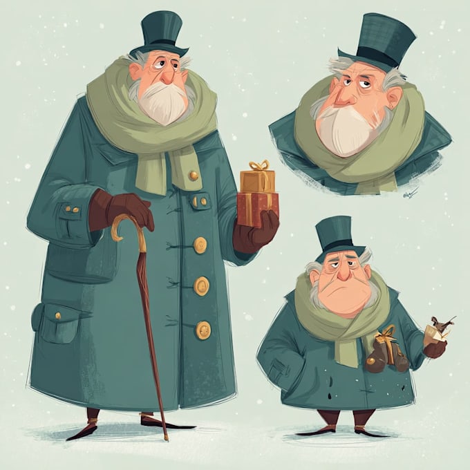 create custom christmas cartoon caricature character