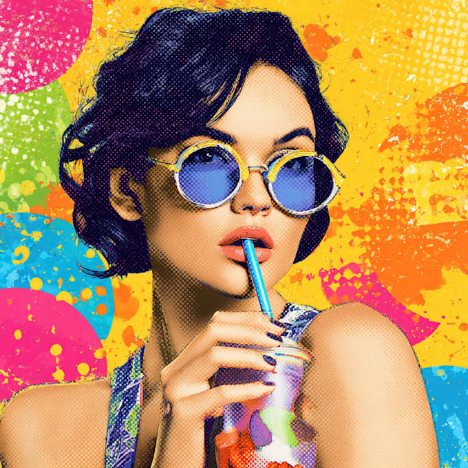 draw a professional pop art portrait